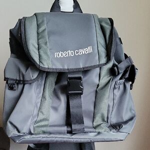 Roberto Cavalli Black and Gray Men's Backpack